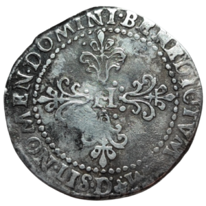 Henri III, demi-franc au col plat 1587 Lyon
