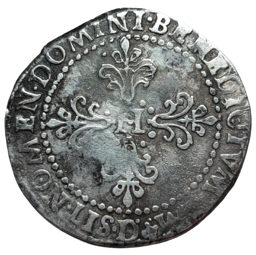 Henri III, demi-franc au col plat 1587 Lyon