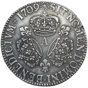Louis XIV, écu aux 3 couronnes 1709 Paris