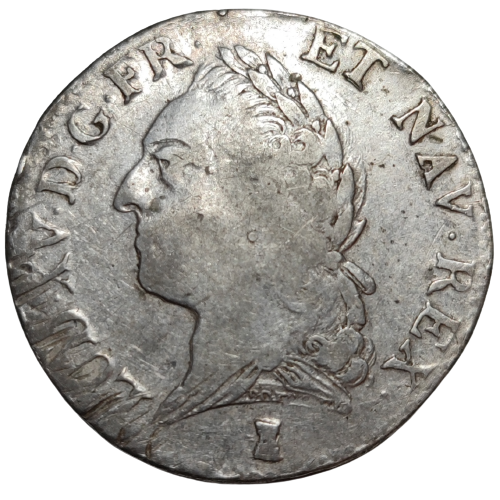 Louis XV, demi-écu à la vieille tête 1772 Nantes