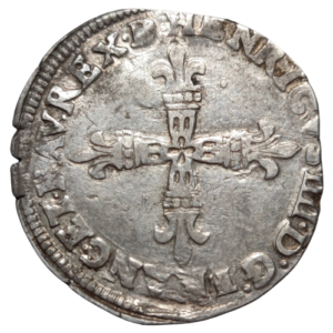 Henri IV, quart d’écu du Béarn à la croix de face 1604 Morlaàs