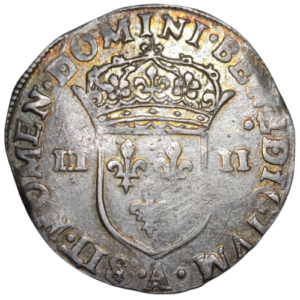 Henri III, quart d&rsquo;écu à la croix de face 1587 Paris