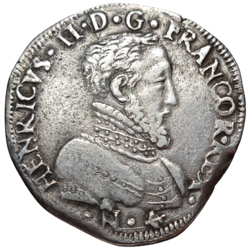 Henri II, teston à la tête nue, 1er type 1557 Bayonne