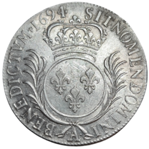 Louis XIV, demi-écu aux palmes, flan neuf 1694 Paris