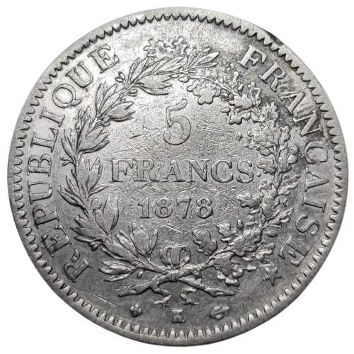 IIIème République, 5 francs Hercule 1878 Bordeaux