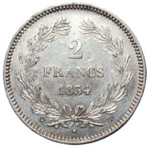 Louis-Philippe 1er, 2 francs 1834 La Rochelle