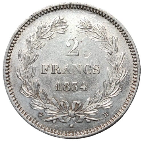 Louis-Philippe 1er, 2 francs 1834 La Rochelle