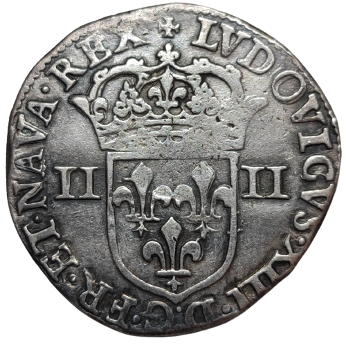 Louis XIII, quart d'écu titulature coté écu 1642 Arras