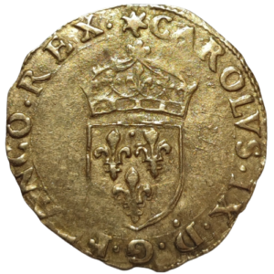 Charles IX, écu d’or au soleil 1566 Limoges