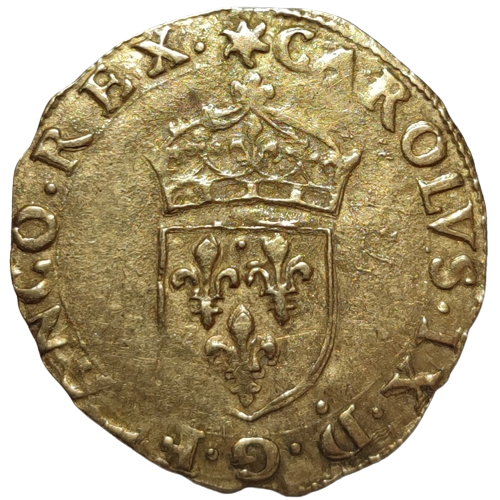 Charles IX, écu d'or au soleil 1566 Limoges