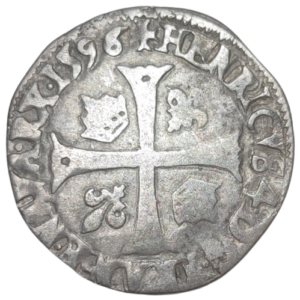 Henri IV, douzain aux 2 H, 3ème type à la croix de face	1596 Bayonne
