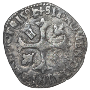 Henri IV, douzain aux 2 H couronnés, 1er type avec revers aux 2 lis et 2 H couronnés 1592/1 Bordeaux