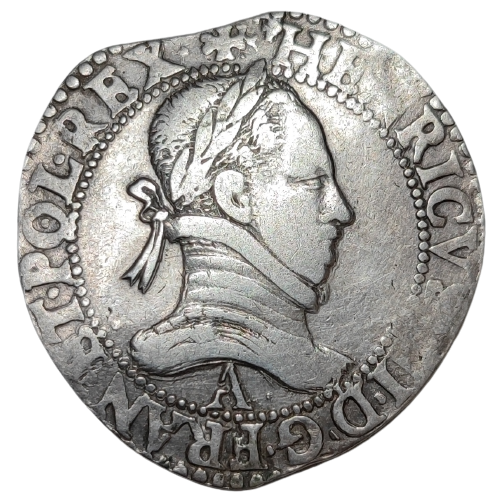 Henri III, franc au col plat 1577 Paris