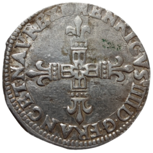 Henri IV, quart d’écu du Béarn à la croix de face1609 Morlaàs
