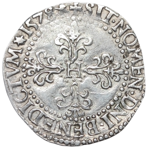 Henri III, quart de franc au col plat 1578 La Rochelle