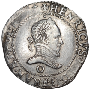 Henri III, demi-franc au col plat 1587 Riom