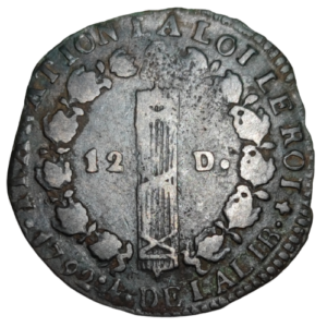 Constitution, 12 deniers type François 1792 Clermont-Ferrand