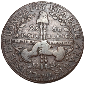 Convention, caisse de bonne foi, 6 blancs de Montagny 1791