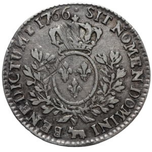 Louis XV, cinquième d’écu de Béarn au bandeau 1766 Pau