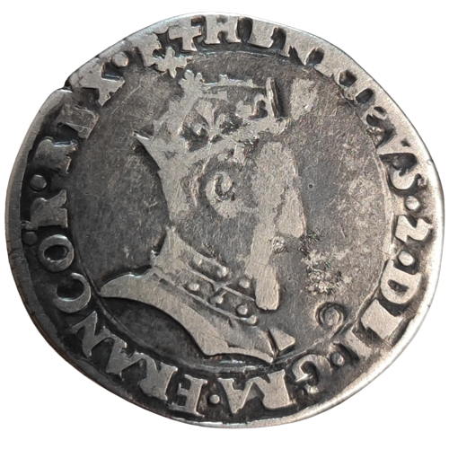 Henri II, demi-teston à la tête couronnée 1552 Lyon