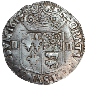 Louis XIII, quart d’écu du Béarn à la croix de face 1612 Morlaàs
