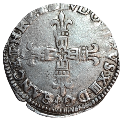 Louis XIII, quart d'écu du Béarn à la croix de face 1612 Morlaàs