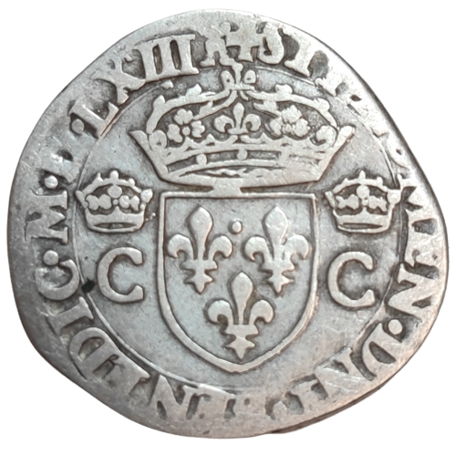 Charles IX, demi-teston, 2ème type 1563 Tours