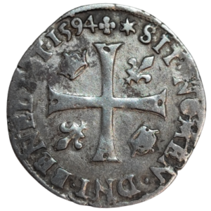 Henri IV, douzain aux 2 H 1594 Tours