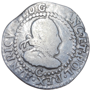 Henri III, quart de franc au col fraisé 1578 Saint-Lô