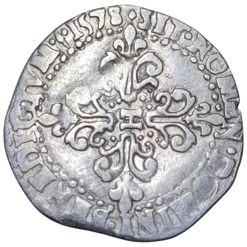 Henri III, quart de franc au col fraisé 1578 Saint-Lô
