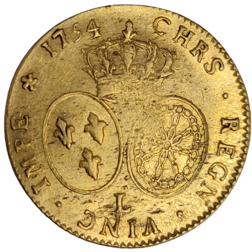 Louis XV, double Louis d'or au bandeau 1754 Bayonne