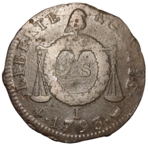 Convention, 2 sols aux balances 1793 Limoges