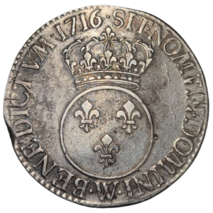 Louis XV, écu vertugadin 1716 Lille
