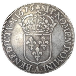 Louis XIV, écu à la cravate 1676 Paris