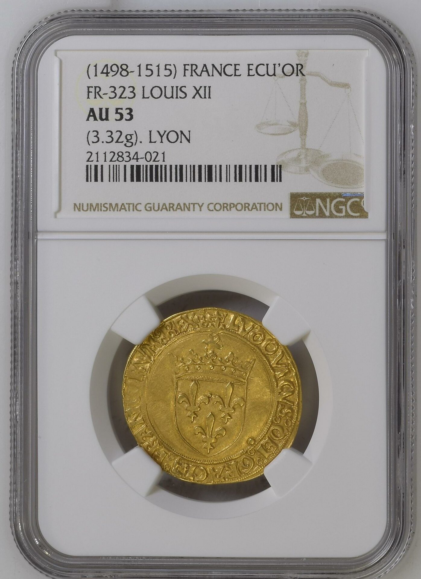 Louis XII, écu d'or au soleil Lyon