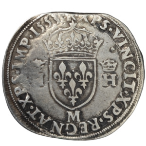 Henri II, teston à la tête nue, 1er type 1553 Toulouse