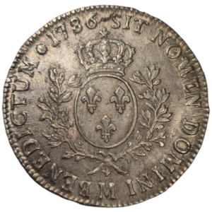 Louis XVI, écu aux branches d&rsquo;olivier 1786 Toulouse