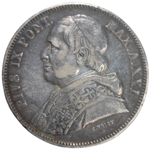 Pie IX, 5 lire 1867 Rome