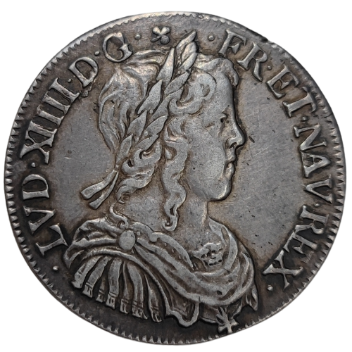 Louis XIV, demi-écu à la mèche longue 1647 Montpellier