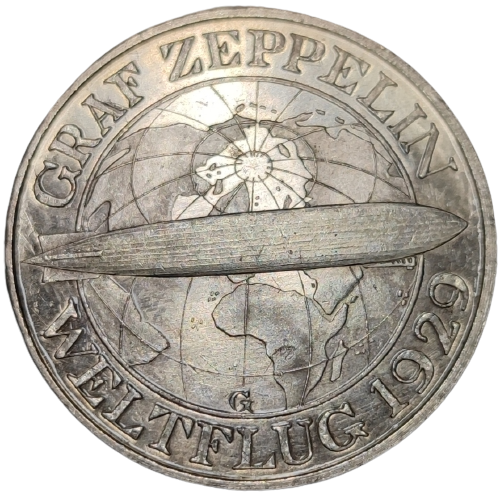 République de Weimar, 3 reichsmark Graf Zeppelin 1930 Karlsruhe