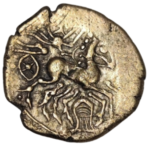 Carnutes (région de la Beauce), statère d&rsquo;électrum à la joue ornée et à la lyre