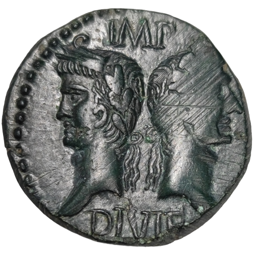 Nemausus / Nîmes, Auguste et Agrippa, dupondius de Nîmes