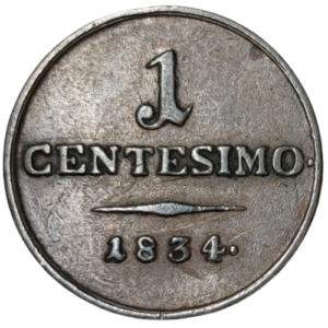 Royaume de Lombardie-Vénétie, François 1er, 1 centesimo 1834 Venise