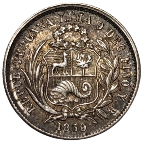 1 réal, monnaie de transition 1859 Lima