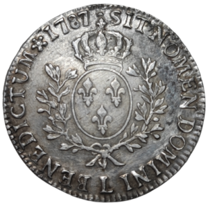 Louis XVI, écu aux branches d&rsquo;olivier 1787 Bayonne