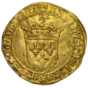 Charles VIII, écu d’or au soleil, 1ère émission Angers