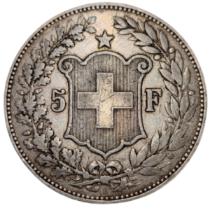 Confédération Helvétique, 5 francs 1892 Berne
