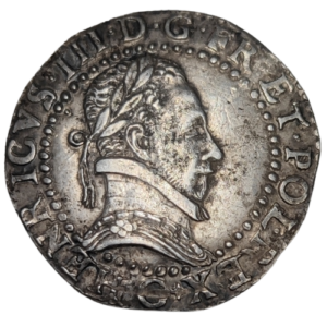 Henri III, demi-franc au col plat 1587 Poitiers