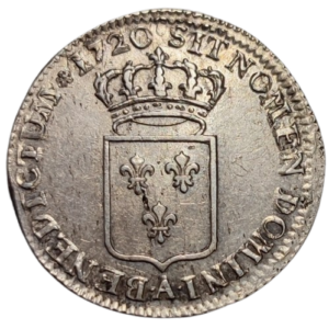 Louis XV, tiers d&rsquo;écu de France 1720 Paris