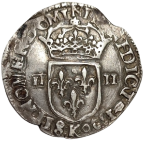 Henri III, quart d&rsquo;écu à la croix de face 1590 Bordeaux